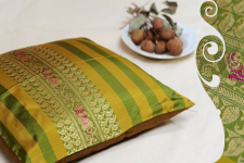 सौमनस | Saumanas ☘ Baluchari Cushion { F } { 16 X 16 inch }