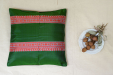 सौमनस | Saumanas ☘ Baluchari Cushion { H } { 16 X 16 inch }