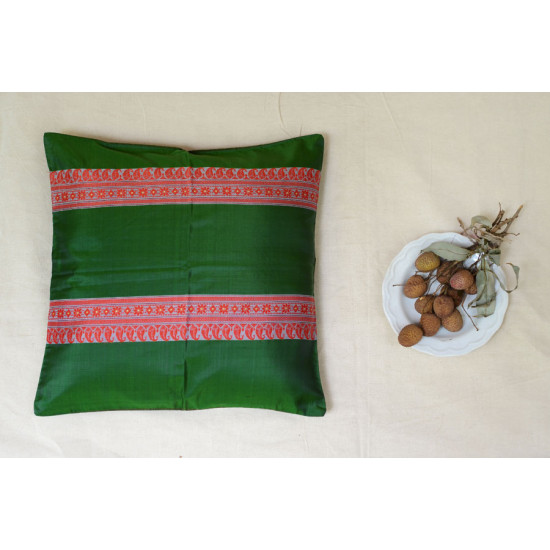 सौमनस | Saumanas ☘ Baluchari Cushion { H } { 16 X 16 inch }