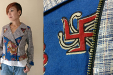 Expressway ❆ Biker Jacket - Handloom & Kalamkari (Blue) ~ 13