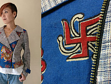 Expressway ❆ Biker Jacket - Handloom & Kalamkari (Blue) ~ 13
