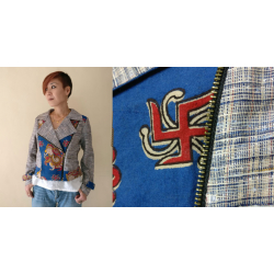 Expressway ❆ Biker Jacket - Handloom & Kalamkari (Blue) ~ 13