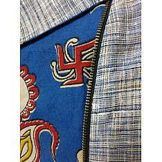 Expressway ❆ Biker Jacket - Handloom & Kalamkari (Blue) ~ 13