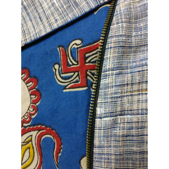 Expressway ❆ Biker Jacket - Handloom & Kalamkari (Blue) ~ 13