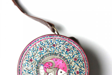 उपवन ~ Leather * Hand Painted { Clutch Round - Matsya Jaal } - 5