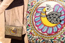 उपवन ~ Leather * Hand Painted { Clutch Madhur Mayur }