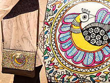 उपवन ~ Leather * Hand Painted { Clutch Madhur Mayur }