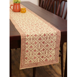 Hand Block Printed . Cotton Table Runner ✥ 32