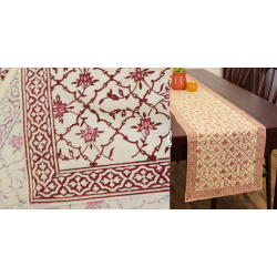 Hand Block Printed . Cotton Table Runner ✥ 32