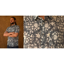 रंगरेज / Rangrez ❂ Block Printed . Fine Cotton Shirt ❂ 7