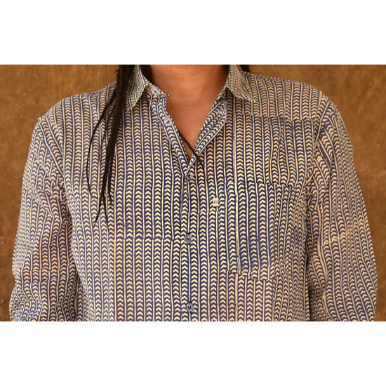 रंगरेज / Rangrez ❂ Block Printed . Fine Cotton Shirt ❂ 12