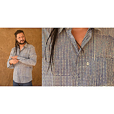 रंगरेज / Rangrez ❂ Block Printed . Fine Cotton Shirt ❂ 12