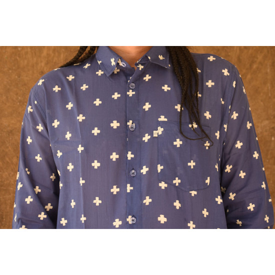 रंगरेज / Rangrez ❂ Block Printed . Fine Cotton Shirt ❂ 13