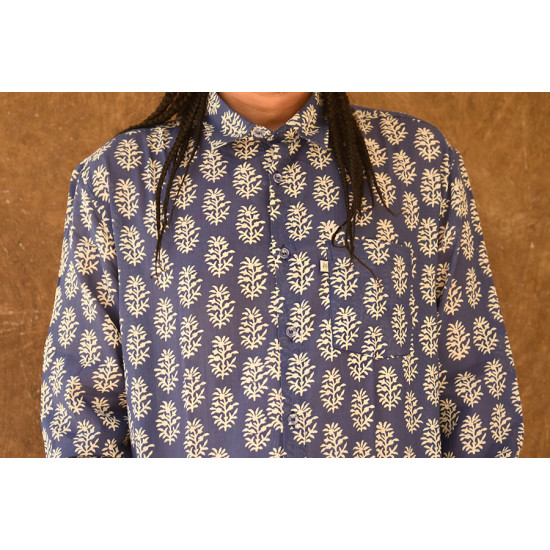 रंगरेज / Rangrez ❂ Block Printed . Fine Cotton Shirt ❂ 15