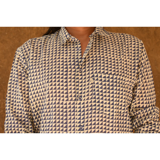 रंगरेज / Rangrez ❂ Block Printed . Fine Cotton Shirt ❂ 23