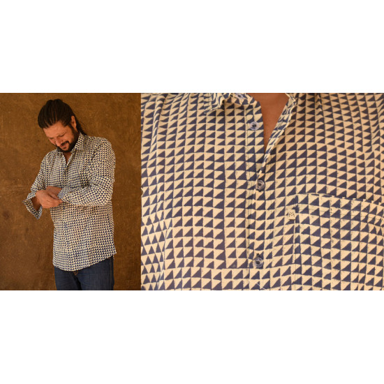 रंगरेज / Rangrez ❂ Block Printed . Fine Cotton Shirt ❂ 23