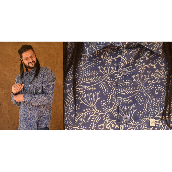 रंगरेज / Rangrez ❂ Block Printed . Fine Cotton Shirt ❂ 26