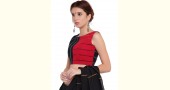 खेस ✥ Black and red panel sleeveless blouse ✥ 3
