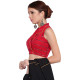 खेस ✥ Red khesh overlap blouse with jacket collar ✥ 4