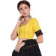 खेस ✥ Yellow khesh blouse with black khesh sleeves border ✥ 6