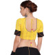 खेस ✥ Yellow khesh blouse with black khesh sleeves border ✥ 6