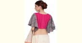 खेस ✥ Pink khesh blouse with grey khesh umbrella sleeves ✥ 8