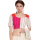 खेस ✥ Three panel blouse in white, pink and orange khesh ✥ 9