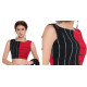 खेस ✥ Black and red panel sleeveless blouse ✥ 3