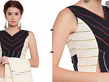 खेस ✥ Black and white panel sleeveless blouse ✥ 5