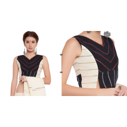 खेस ✥ Black and white panel sleeveless blouse ✥ 5