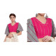 खेस ✥ Pink khesh blouse with grey khesh umbrella sleeves ✥ 8