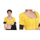 खेस ✥ Yellow khesh blouse with black khesh sleeves border ✥ 6