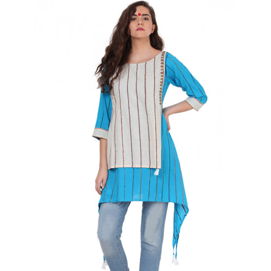 खेस ✥ Khesh blue & white tunic ✥ l