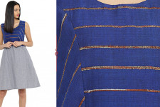 खेस ✥ Blue khesh and grey Cotton Handwoven Dress ✥ c