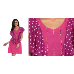 खेस ✥ Pink khesh with ruffel bandhani dress ✥ a