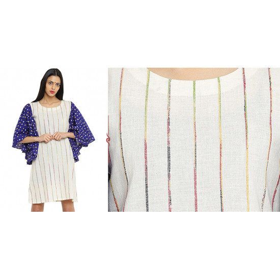 खेस ✥ White khesh bandhani sleeves ✥ d