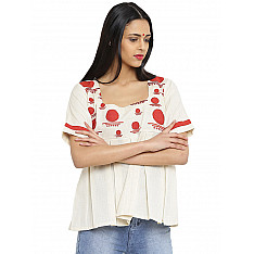 Bindi . बिंदी ⚫ Bindi embroidered yoke box pleat top ⚫ 4