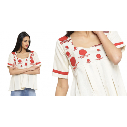 Bindi . बिंदी ⚫ Bindi embroidered yoke box pleat top ⚫ 4