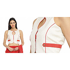 Bindi . बिंदी ⚫ Sleeveless Blouse with bindi patch details ⚫ 10