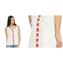 Bindi . बिंदी ⚫ Sleeveless top with bindi embroidered box pleat ⚫ 5