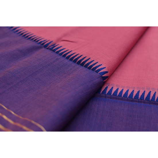 handwoven maheshwari silk saree - pink