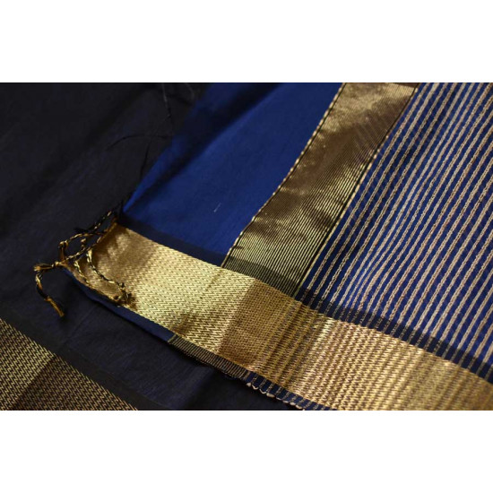 handwoven maheshwari silk blue saree