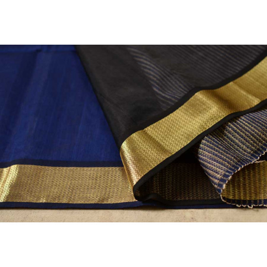 handwoven maheshwari silk blue saree