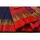 maheshwari silk saree bright blue color with temple border