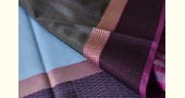 maheshwari cotton silk handloom saree - purple color with resham border