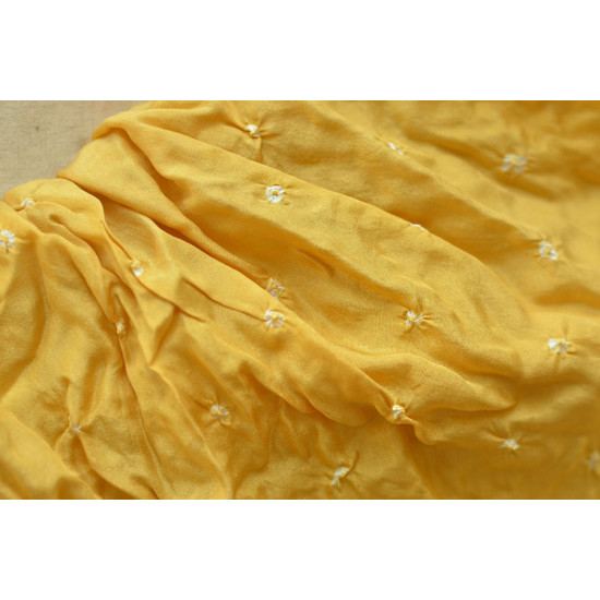 Twinkle Drops ♦ Habotai Silk . Natural Color Bandhani Stole ♦ 13