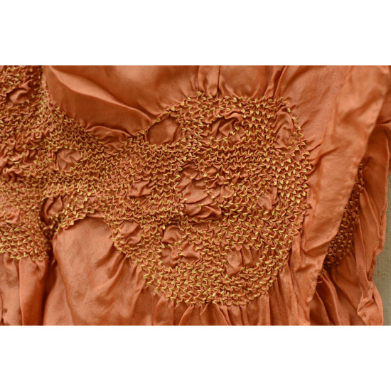 Twinkle Drops ♦ Habotai Silk . Natural Color Bandhani Stole ♦ 14