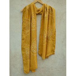 Twinkle Drops ♦ Gajji Silk . Natural Color Bandhani Stole ♦ 15