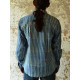 Sanganeri . Cotton Shirt ~ Blue line