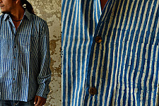 Sanganeri . Cotton Shirt ~ Blue line